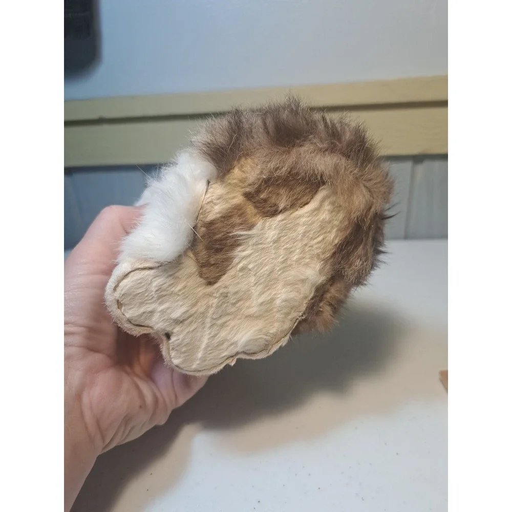 Real Fur Kitty Cat Calico Realistic‎ Vtg Tri-Color Sitting 7.5
